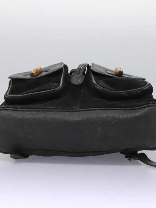 GUCCI Bamboo Backpack Suede Black Gold 003 1998 0016 Auth th6031 main image 5